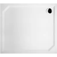 Sapho Douchebak gegoten marmer sara 80x90x4 cm rechthoek wit