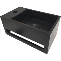 Wiesbaden Fontein met handdoekhouder 35.6x20.3x15.9 cm mat zwart