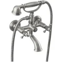 Sapho Badmengkraan antea met handdouche 2-knop 11 cm geborsteld nikkel