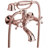 Sapho Badmengkraan antea met handdouche 2-knop 11 cm rose goud