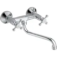 Sapho Inbouw wastafelmengkraan antea 2-knop gebogen uitloop 19 cm chroom