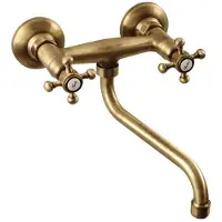 Sapho Inbouw wastafelmengkraan antea 2-knop gebogen uitloop 19 cm brons