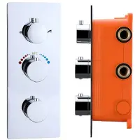 Best design Inbouw thermostaat magna box 3 weg 1/2 ronde knoppen chroom