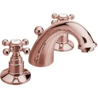 Sapho Wastafelmengkraan 3-gats antea 2-knop uitloop gebogen 8.5 cm rose goud