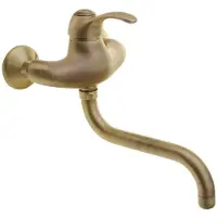 Hak Inbouw Wastafelmengkraan Kirké 1-hendel Uitloop Gebogen 20 cm Brons