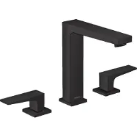 Hansgrohe Wastafelmengkraan Metropol 3-Gats 160 met Rechte Greep en Push-Open Afvoer Mat Zwart