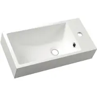Hak Small Ariana Kunstmarmeren wastafel 50x25cm, links/wit