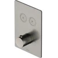 Hotbath Douchethermostaat Cobber Inbouw 2 Pushbuttons Vierkant Geborsteld Nikkel (excl. inbouwdeel)