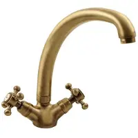 Sapho Wastafelmengkraan antea 2-knop gebogen uitloop 26.5 cm brons