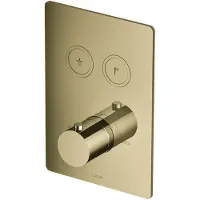Hotbath Douchethermostaat Cobber Inbouw 2 Pushbuttons Vierkant Gepolijst Messing PVD (excl. inbouwdeel)
