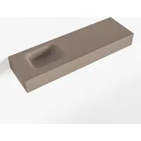 Mondiaz lex smoke vrijhangende solid surface wastafel 100 cm. Positie wasbak links