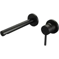 Brauer Black Edition inbouw wastafelmengkraan met rechte uitloop en rozetten model A1 mat zwart