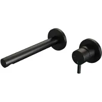 Brauer Black Edition inbouw wastafelmengkraan met rechte uitloop en rozetten model B1 mat zwart