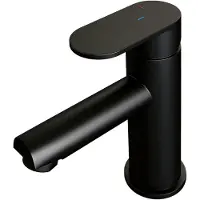 Brauer Wastafelmengkraan Black Edition Coldstart Opbouw Laag Platte Hendel Mat Zwart
