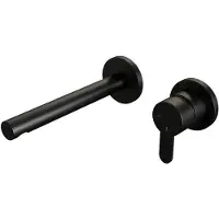 Brauer Black Edition ColdStart wastafelkraan inbouw rechte uitloop en rozetten model D1 zwart mat