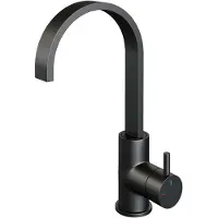 Brauer Black Edition hoge opbouw wastafelmengkraan met draaibare platte uitloop model B mat zwart