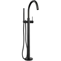 Brauer Black Edition vrijstaande badmengkraan met staafhanddouche zwart mat