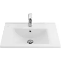 Boss & Wessing Wastafel bws 1 kraangat 45x60 cm rechthoek keramiek wit