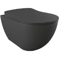 Creavit Hangend Toilet - 35.3x51cm - RVS Bidetsproeier - spoelrandloos - mat antraciet FE322-00AM00E-0005