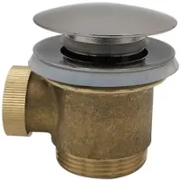 Wiesbaden Caral clickwaste afvoerplug vrijstaand bad 1 1/2" geborsteld staal