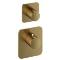 Hotbath Gal GLF011EXT High Flow afbouwdeel inbouwthermostaat met 1 stopkraan geborsteld messing PVD
