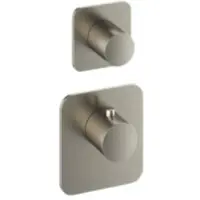 Hotbath Thermostaat gal high flow met 1 stopkraan geborsteld nikkel pvd