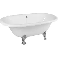 Polysan Regata Vrijstaand bad 175x85x61cm, chroom matte poten, wit