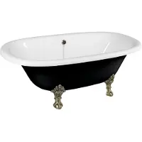 Polysan Regata Vrijstaand bad 175x85x61cm, bronzen poten, zwart/wit
