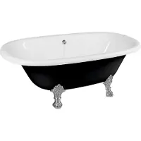 Hak Regata Vrijstaand bad 175x85x61cm, poten van mat chroom, zwart/wit