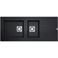 Van Marcke GO Inbouw spoelbak uitstortgootsteen molto 117x50 cm polyester zwart