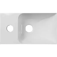 Hak Piccolino Kunstmarmeren wastafel 30,8x17cm, kraangat links, wit