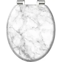 Schutte WC-Bril 80194 MARMOR STONE - MDF-Hout - Soft Close - Verchroomde Scharnieren - Belastbaar tot 175 kg - Decor - 3-zijdige Print
