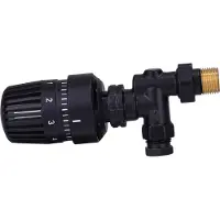 Riko Radiatorventiel thermostatisch 1/2''x15 mm axiaal mat zwart