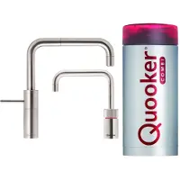 Quooker nordic square twintaps met combi + boiler rvs
