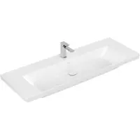 Villeroy & Boch Wastafel subway 3.0 met ceramicplus 1 kraangat zonder overloop 130x47x16.5 cm wit alpin