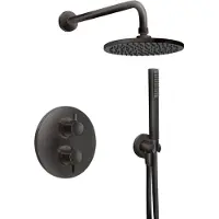 Beterbad Inbouw regendoucheset xenz duero thermostatisch 20 cm met handdouche mat zwart