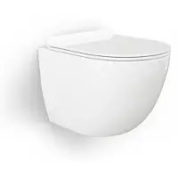 Best design Wandcloset Lavina Rimless 49 cm Inclusief Zitting Glans Wit