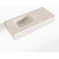 Mondiaz lex linen vrijhangende solid surface wastafel 70 cm. Positie wasbak links