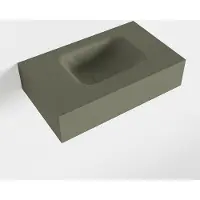 Mondiaz lex army vrijhangende solid surface wastafel 50 cm. Positie wasbak rechts