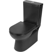 Differnz staand toilet Duoblok spoelrandloos met softclose en quickrelease zitting mat zwart