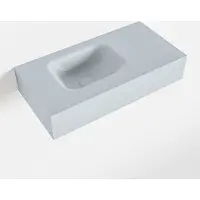 Mondiaz LEX Clay vrijhangende solid surface wastafel 60cm. Positie wasbak links