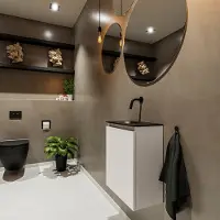 Mondiaz Ture 40cm toiletmeubel linen met wastafel urban links geen kraangat
