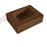 Mondiaz LEX Rust vrijhangende solid surface wastafel 40cm. Positie wasbak midden