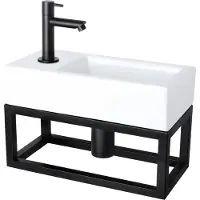 Differnz Helios fonteinset met frame kraan links wit/zwart