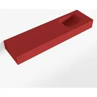 Mondiaz LEX Fire vrijhangende solid surface wastafel 110cm. Positie wasbak rechts