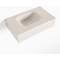 Mondiaz LEX Linen vrijhangende solid surface wastafel 50cm. Positie wasbak links