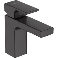 Hansgrohe Wastafelmengkraan Vernis Shape Eengreeps 100 Met Trekwaste Mat Zwart