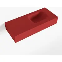 Mondiaz LEX Fire vrijhangende solid surface wastafel 70cm. Positie wasbak rechts