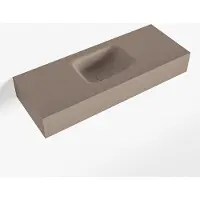 Mondiaz LEX Smoke vrijhangende solid surface wastafel 80cm. Positie wasbak midden