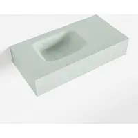 Mondiaz LEX Greey vrijhangende solid surface wastafel 60cm. Positie wasbak links
